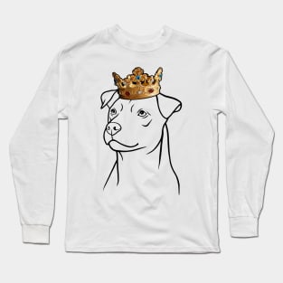 Patterdale Terrier Dog King Queen Wearing Crown Long Sleeve T-Shirt